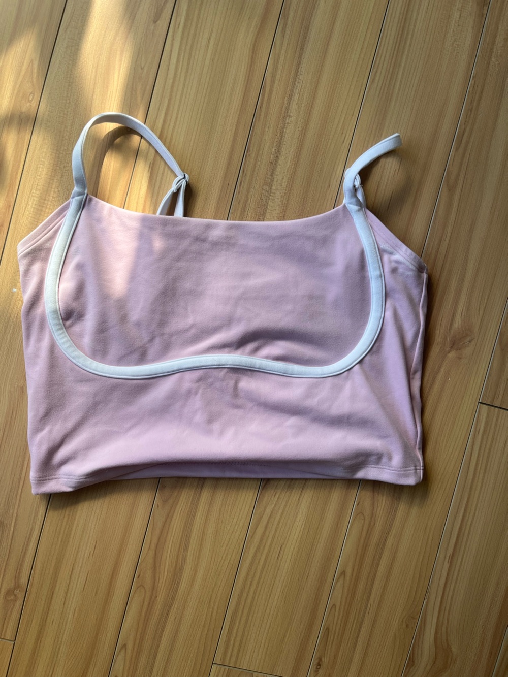Hollister Pink Crop Tank Top with White Trim